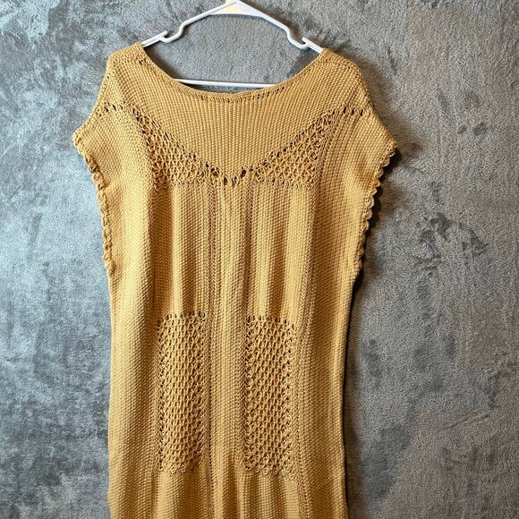 Free People Lost At Sea Sweater Midi Dress Dusted Daffodil Size Medium New - Picture 3 of 7